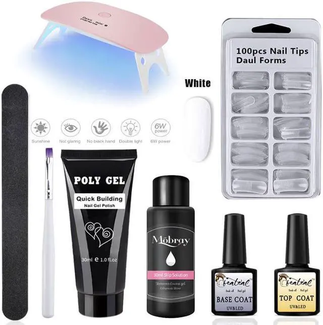 Alt view image 2 of 5 - Gel Kit With Lamp Gel Nail Polish Set Nail Art French For Nail Extension UV Gel Varnish gel Set gel Poligel