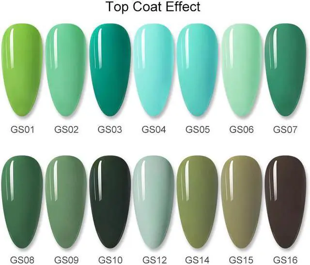 Alt view image 2 of 5 - Green Series Nail Gel Polish 6ml Soak Off Nail Art Gel Varnish  UV LED Need UV Lamp Cured Gel Nail Polish