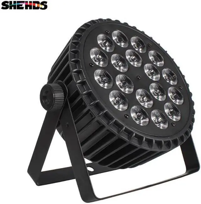 Alt view image 2 of 5 - Alloy LED Par 18x18W RGBWA+UV 6in1 LED Par Can Sound Action Flat Par Light DMX Stage Lights Or Party KTV Disco DJ Lamp