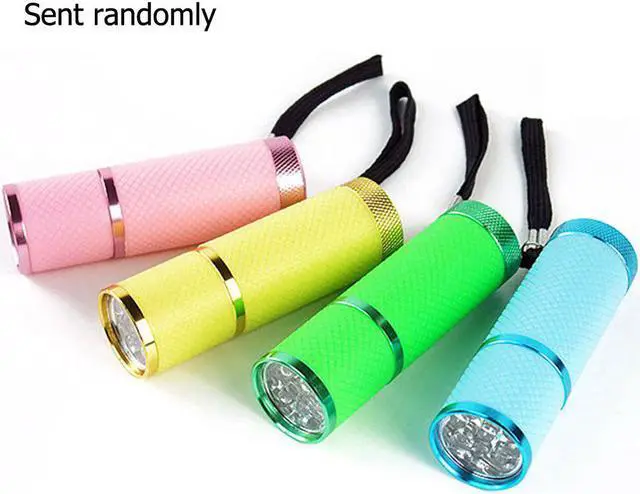 Alt view image 5 of 5 - 9 LED Flashlight Nail Dryer Curing Gel Lamp Flashlight Torch For UV Gel nail polish dryer Multifunction 395nm AAA Battery