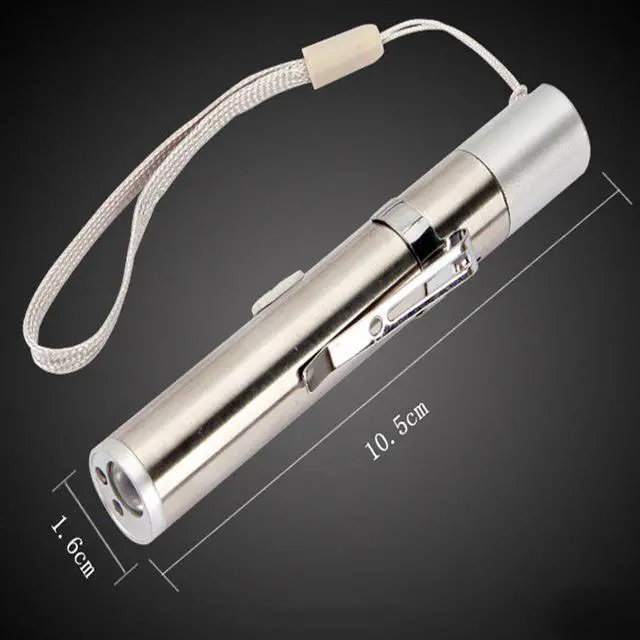 Alt view image 4 of 5 - Mini USB Rechargeable Pen Light Pocket 3-in-1 395nm UV Flashlight With Red Light Laser Pointer For Money Detect Funny cat