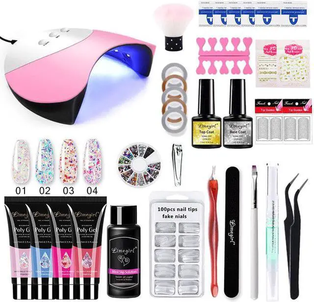 Alt view image 2 of 5 - Set Poly gel Quick Building Gel Clear Soak Off Gel Nail Polish Set With UV LED Lamp Poly Gel Nail Kit Professional Set