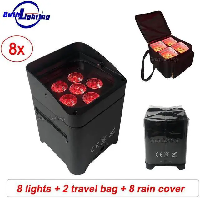 Main image of IR Control WiFi Remote Wireless Battery Operated LED Mini PAR Lights 6X18W RGBWA UV 6in1 Wireless LED Uplighting for wedding