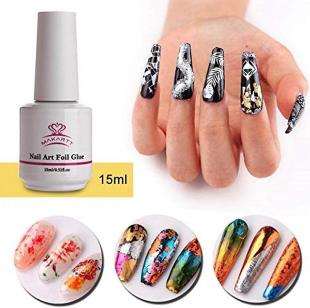 Makartt Nail Foil Glue Gel for Nail, Foil Gel Transfer for Nails Art  Stickers Strong Adhesion Foil Transfer Gel Soak Off Salon DIY UV LED Lamp