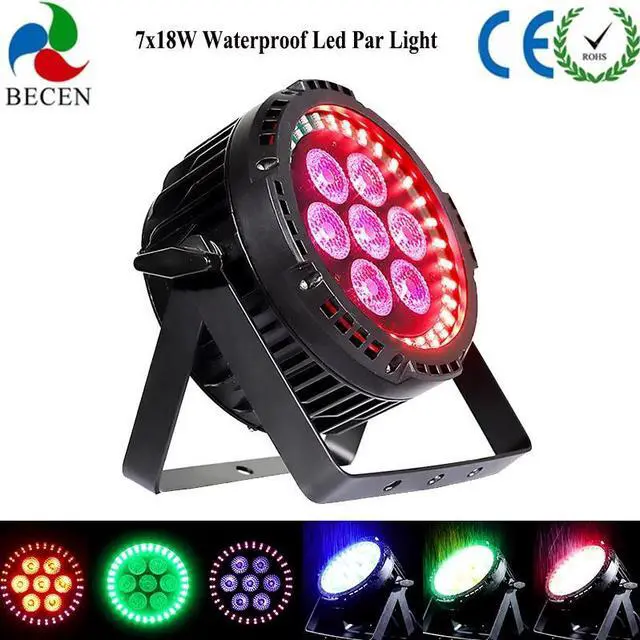 Alt view image 3 of 5 - PAID 6pcs/lot Waterproof 7x6in1 RGBWA UV +Lime LED Par Light Rainbow Ring Effect IP65 LED Outdoor Par Can Lights
