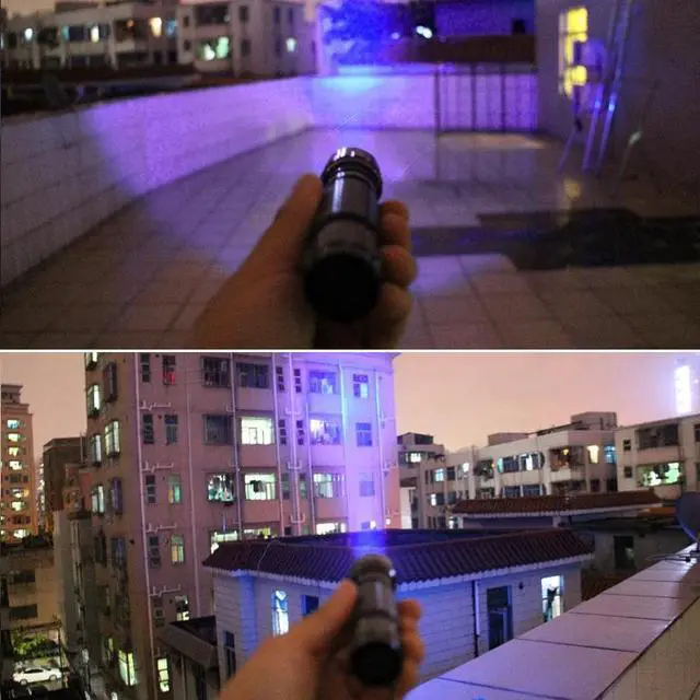 Alt view image 2 of 5 - 501B LED Tactical Purple Flashlight Airsoft UV Hunting Rifle Gun Light+Pressure Switch+20mm Rail Barrel Mount+18650+Charger