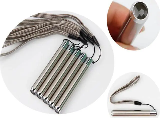 Alt view image 5 of 5 - Mini Pocket Flashlight Torch Ultra Violet Light Stainless Steel Flashlight Led Lamp AA Battery for Marker Checker Detection