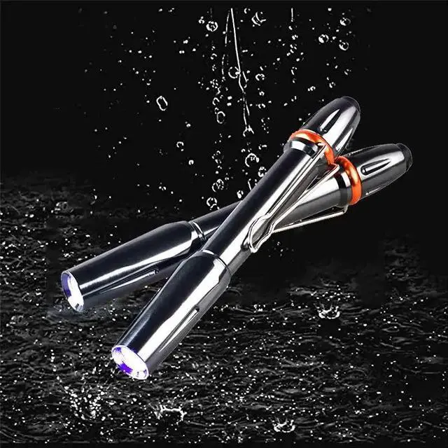Alt view image 5 of 5 - Clip UV Black Light Flashlight Strong Ultraviolet Light 395nm 365nm Uv-Light Led Pen Torch For Glue Curing Money Detector