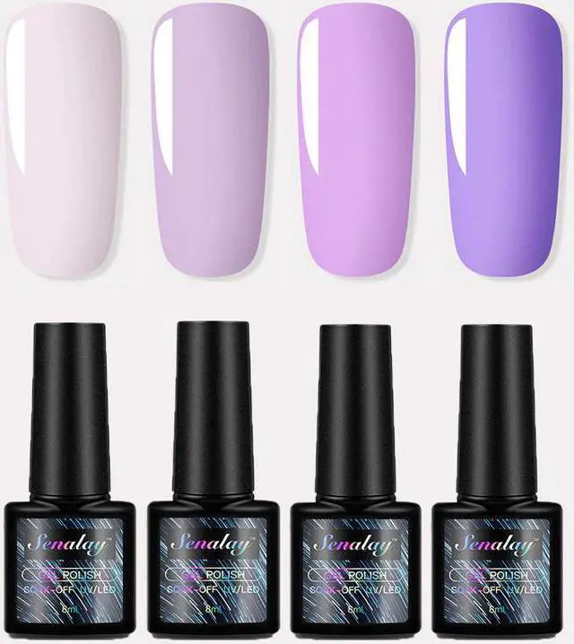 Alt view image 2 of 5 - 4Pcs/Set Manicure Set For Nails Polish Gel 8ml Acrylic Nail Kit Semi Permanent Soak Off UV LED Lamp For Nail Art Tools