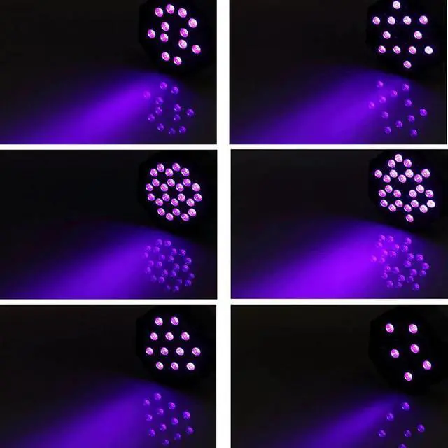 Alt view image 5 of 5 - 18W 36W DMX512 UV LED Stage Light Auto Sound Active Ultraviolet Black Light Par Light For Christmas Projector DJ Bar Party