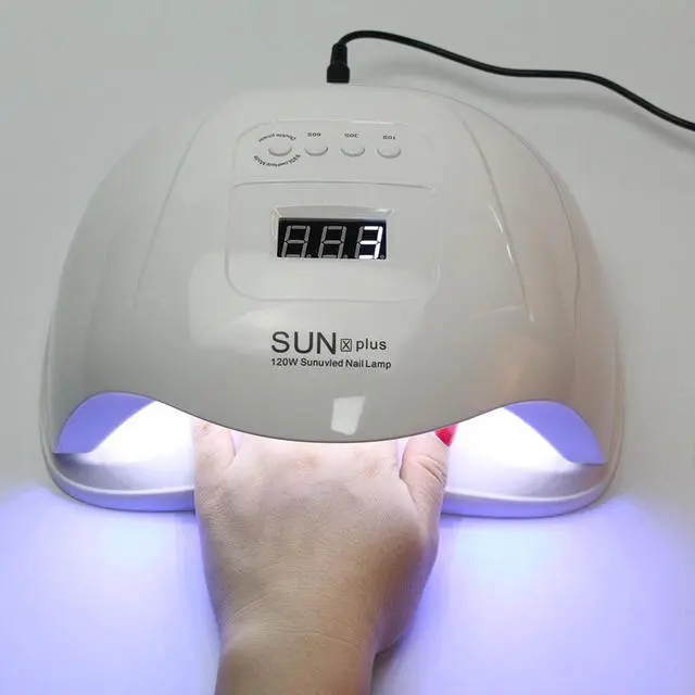 Alt view image 3 of 5 - 120W Professional Nail Lamp  LED UV Light Timer Glue Dryer Manicure EU Plug for Nail Gel Polish led Nail Light Dryer UV Lamp