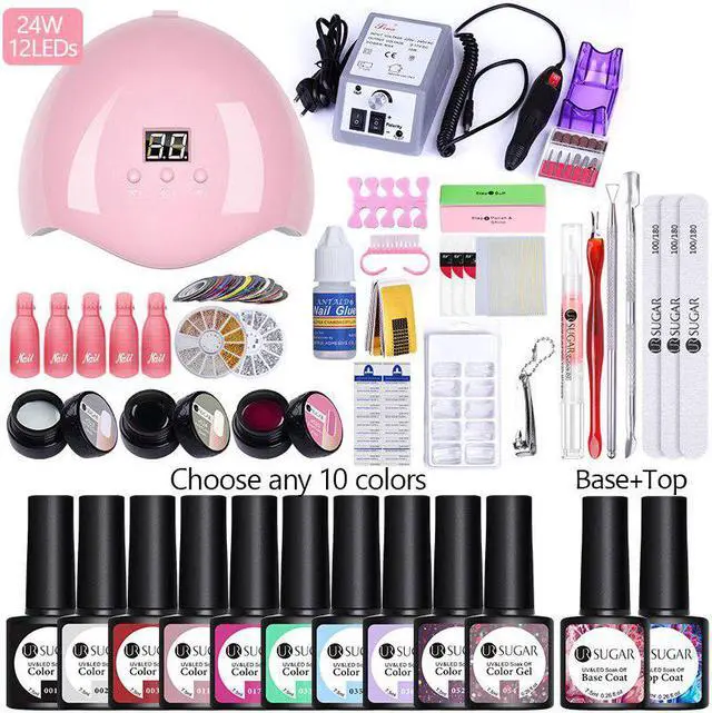 Alt view image 6 of 7 - Manicures Nail Set 36W UV Lamp Nail Dryer Choose 10Pcs Gel Nail Polish Nail Art Set Machine Kits For Manicures Base Top
