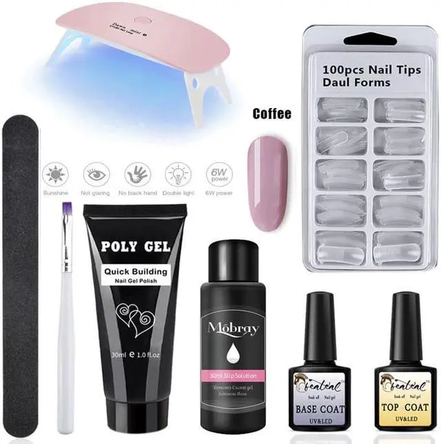 Alt view image 3 of 5 - Gel Kit With Lamp Gel Nail Polish Set Nail Art French For Nail Extension UV Gel Varnish gel Set gel Poligel
