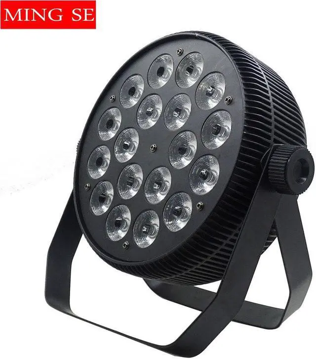 Alt view image 2 of 5 - 18x18W aluminum LED par light RGBWA UV 6IN1 LED flat panel with DMX512 control stage light DJ disco dyeing lamp