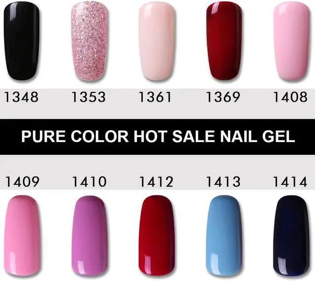 Alt view image 4 of 5 - 8ml UV Gel Nail Polish LED Lamp Gel Lacquer 58 Color Gel Polish Pure Colors Semi Permanent Gel Varnish Nail Primer Base Top