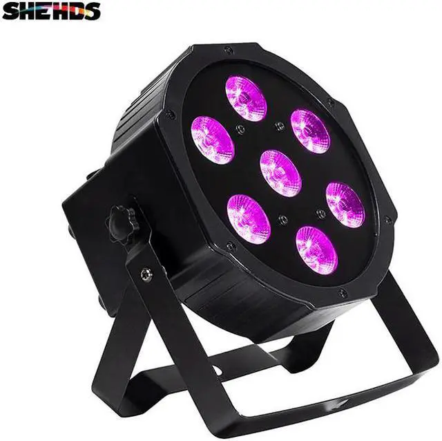 Alt view image 6 of 7 - LED 7x18W RGBWA+UV Par Light with DMX512 6in1 Stage Light Wash Effect DJ Disco 54x3W 12x3W Mini Led Spotlighting 10W