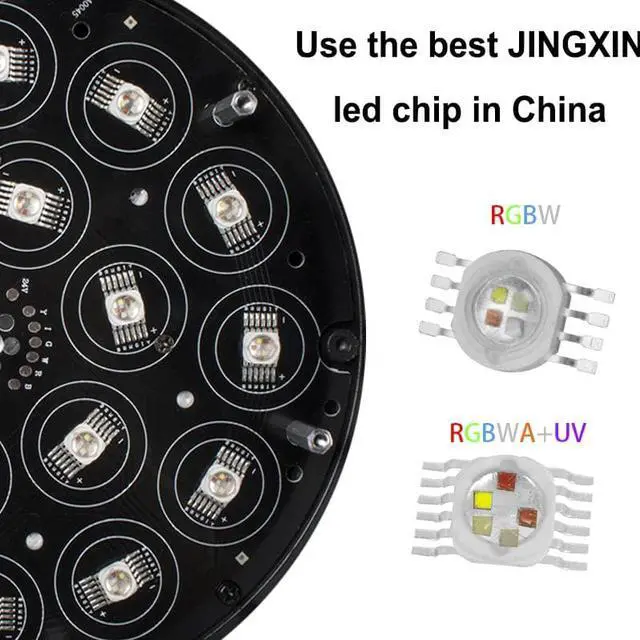 Alt view image 5 of 5 - Aluminum Alloy LED Par 18x18W RGBWA+UV 6in1 Lights DMX512 Disco Lights Professional Stage dj Equipment