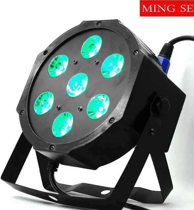 Alt view image 3 of 5 - 7x12w led Par lights  RGBW 4in1 7x18w RGBWA UV 6in1  flat par led dmx512  disco lights professional stage dj equipment