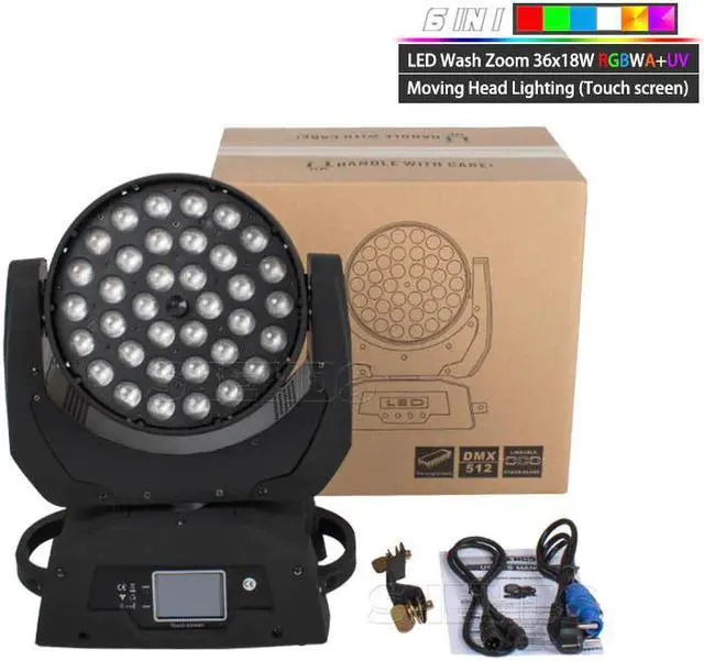 Alt view image 2 of 5 - Shipping LED 36x18W Led Zoom Moving Head 6in1 RGBWA UV Wash DMX Controller For NightClub DJ Disco Party Wedding Decoration
