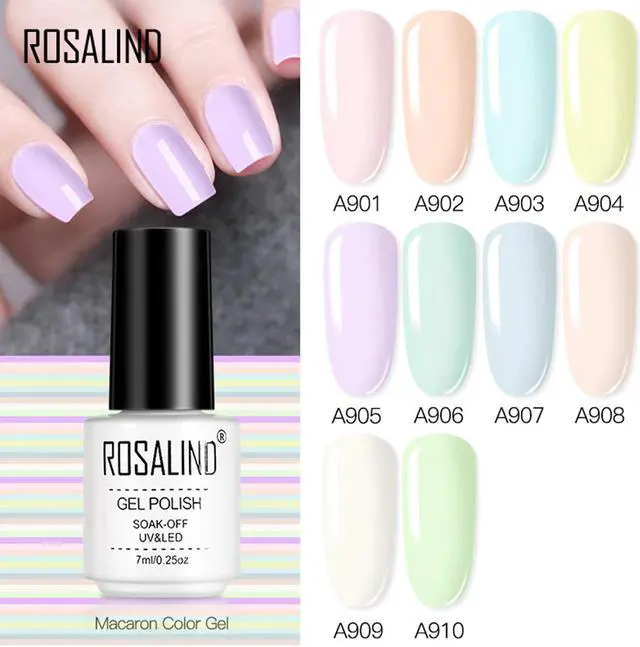Alt view image 2 of 5 - 7ml Soak Off Macaron Color Nail Pastel Gel Bright For Nail Art Design LED/UV Lamp Gel Varnish Nail Art Nail Polish