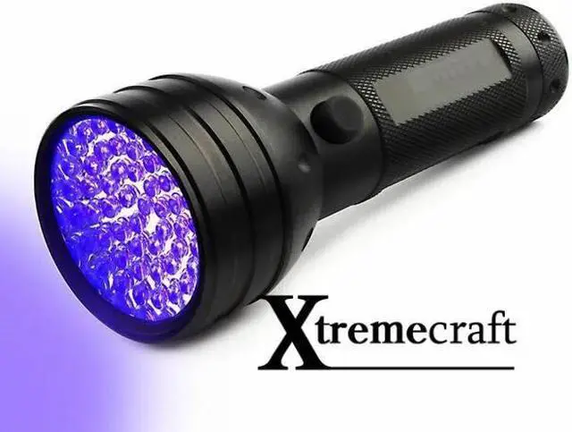 Alt view image 2 of 5 - 51 UV LED Scorpion Detector Hunter Finder Ultra Violet Blacklight Flashlight Torch Light Lamp AA 395nm 5W