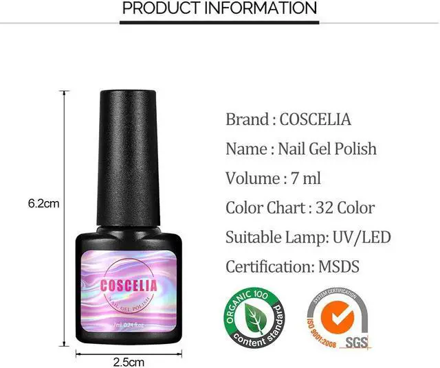 Alt view image 4 of 5 - 7ML UV Gel Varnish Set Tools All For Manicure With 36W Lamp Semi Permanent Hybrid Nails Art Kit DIY Design Tools