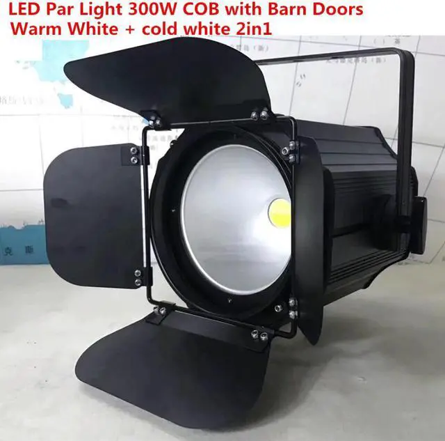 Main image of 300W COB LED Par luz con puertas de Granero aluminio luz estroboscópica Led iluminación de escenario blanco cálido RGBWA + UV 6i