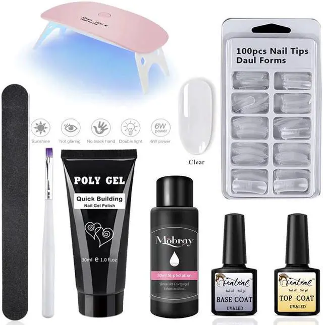 Main image of Gel Kit With Lamp Gel Nail Polish Set Nail Art French For Nail Extension UV Gel Varnish gel Set gel Poligel