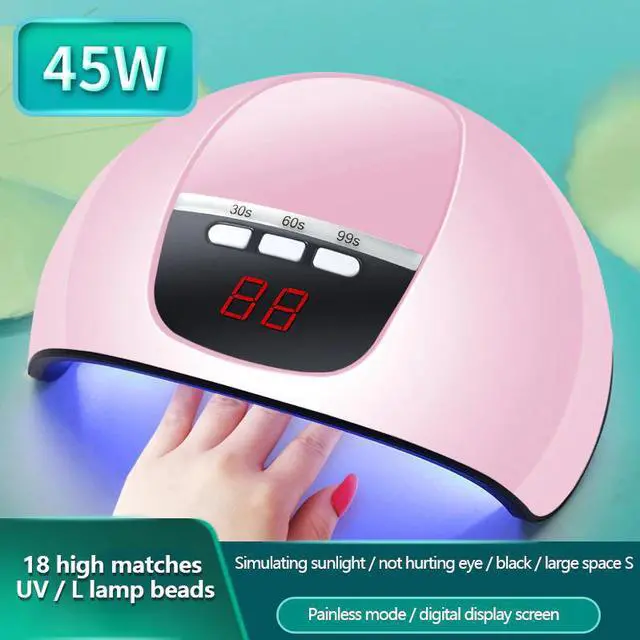 Alt view image 2 of 5 - 45W UV LED Lamp For Nails Dryer USB Smart Sensor Nail Lamp UV Phototherapy Lamp Nail Polishing Machine Nail Sticker Drill Tools