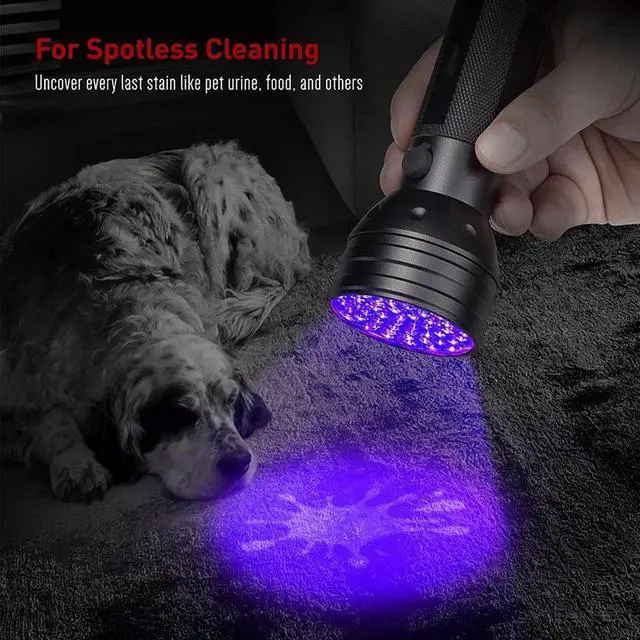 Alt view image 4 of 5 - UV Flashlight Blacklight Scorpion hunting 9~100 s Ultraviolet Torch Pet urine Stains Banknote authenticity  Detector