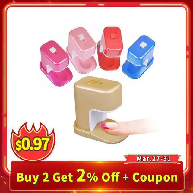 Alt view image 6 of 7 - 3W Mini Nail Dryer Portable Single Finger Nail Art LED UV Lamp for UV Gel Nails Curing Cute Manicure Nail Tools