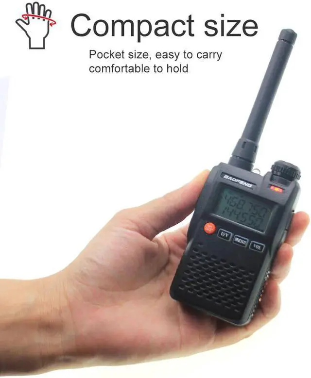 Alt view image 3 of 5 - 2PCS Baofeng UV-3R Walkie Talkie UHF VHF Mini UV 3R Portable CB Radio VOX Flashlight FM Transceiver Ham Radio Amador UV3R