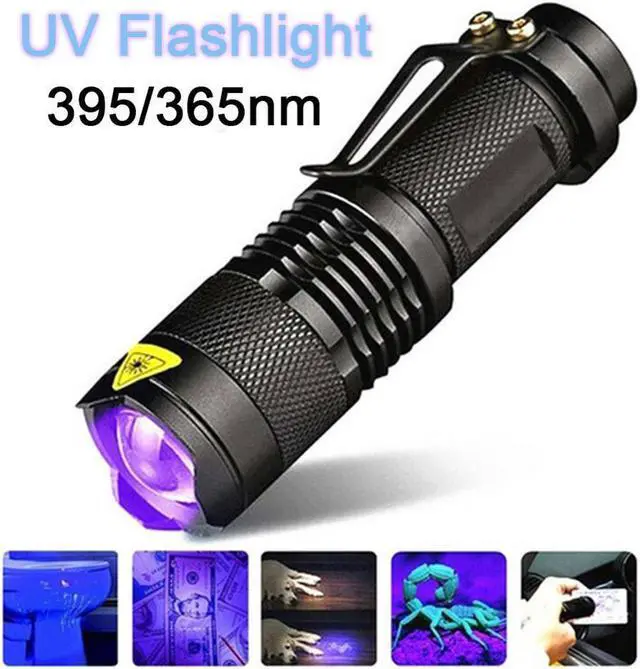 Main image of Flashlight 365/395 nm LED Ultraviolet Torch With Zoom Function Mini Black Light Detector Outdoor Rechargeable