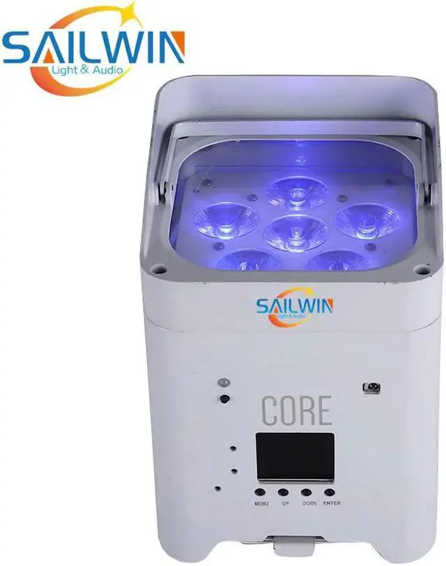 Alt view image 5 of 5 - 6X18W Battery Powered Smart  LED Par Lights DJ RGBAW UV Wash Disco Light DMX Controller Effect For Small Paty KTV Stage Lighting