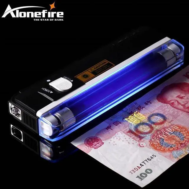 Alt view image 3 of 5 - DL 01 Handheld blacklight UV Light white Light Flashlight Torch Money Detector ID Anti-fake detection lamp AA Battery