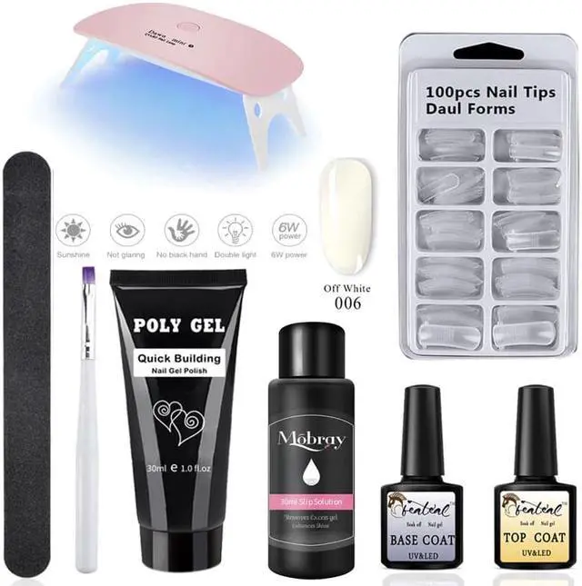 Alt view image 4 of 5 - Gel Kit With Lamp Gel Nail Polish Set Nail Art French For Nail Extension UV Gel Varnish gel Set gel Poligel