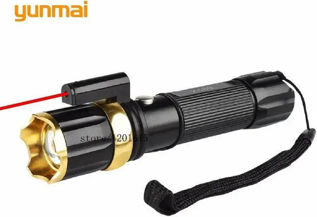 Alt view image 3 of 5 - New Red Laser+new Xm-l T6 Led Hunting Flashlight 5000 Lumen Tactical Flash Light Torch Lantern Rechargeable 18650 Or Aaa Battery