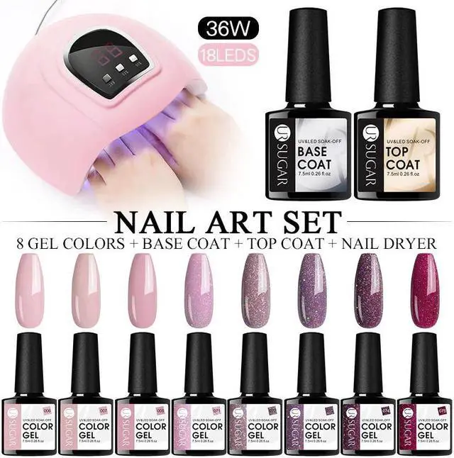 Main image of 10pcs Nail Gel Polish UV LED Lamp Gel Varnishes Painting Hybrid Manicures Set Nail Art Need Base Top Coat Gel Polish