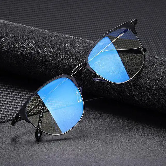 Alt view image 7 of 7 - Blue Light Blocking Glasses for Men Women Metal Frame Bluelight Glasses Computer Gaming Glasses UV Protection PC1644