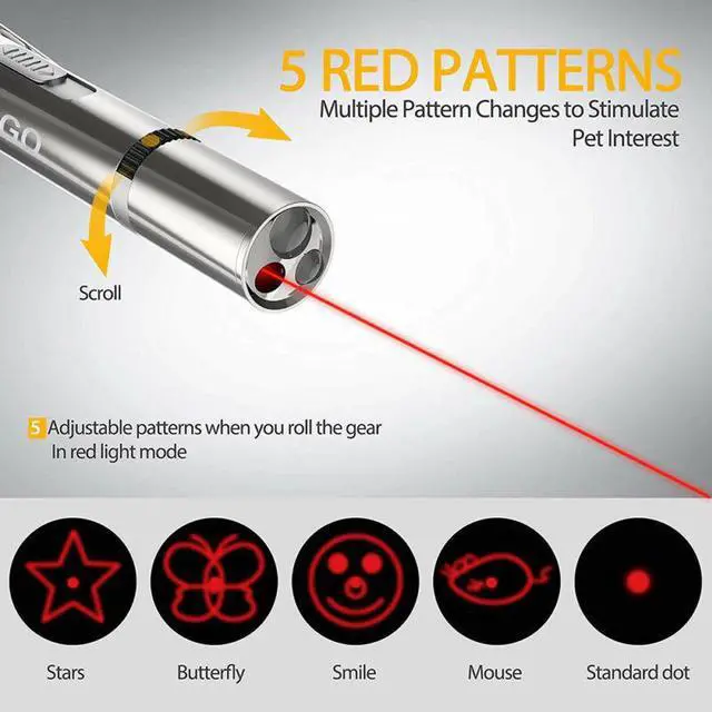 Alt view image 5 of 5 - Laser Pet Cat Toy 5MW Red Dot Laser Light Toy Creative Laser Sight Pointer Laser Pen Interactive Toy LED USB UV Flashlight