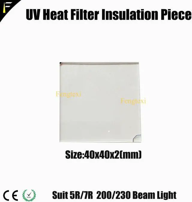 Alt view image 3 of 5 - 4pieces Moving Beam Light Spot 7R 230 16R 330 17R 350 40x40mm 52x40mm UV Heat Filter Insulation Piece Heat Resisting Sheet Glass