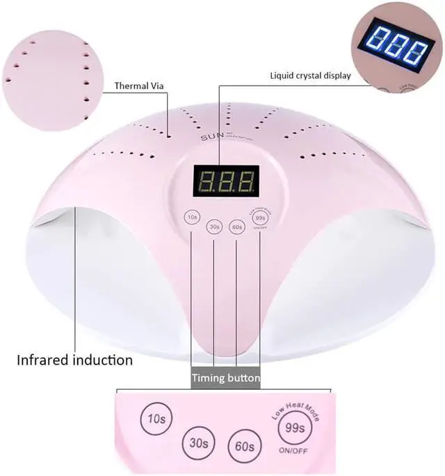 Alt view image 3 of 5 - Hands Curing Gel Polsih Machine 48w Nail LED Lamp UV Leds for Drying Feet UV LED Nail Dryer 48w Dual Light