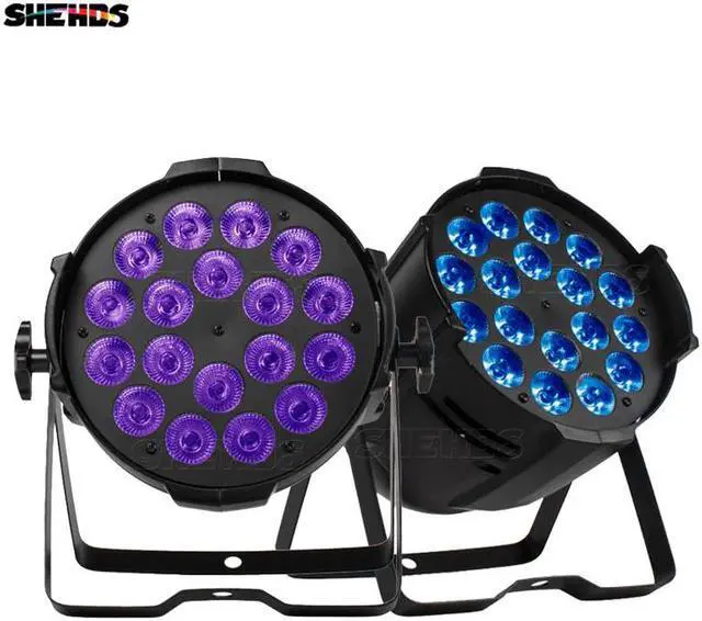 Alt view image 6 of 7 - Aluminum Alloy LED Par 18x18W RGBWA+UV 6in1 LED Par Can Par Led Spotlight DJ Projector Wash Lighting Stage Lighting