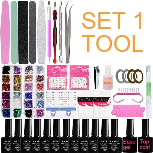 Alt view image 4 of 5 - Set Gel Varnish Soak Off Nail Gel Polish Kit Acrylic Nail Kit with UV LED Lamp Dryer 12/24pcs Colors Art Nail Tools