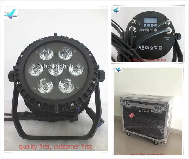 Main image of 7x18w Mini Par Wash LED Par Light RGBWA UV 6IN1 Stage Equipment DMX Outdoor IP65 Event Show Party Par Can (4,6,8,12pcs + flycase