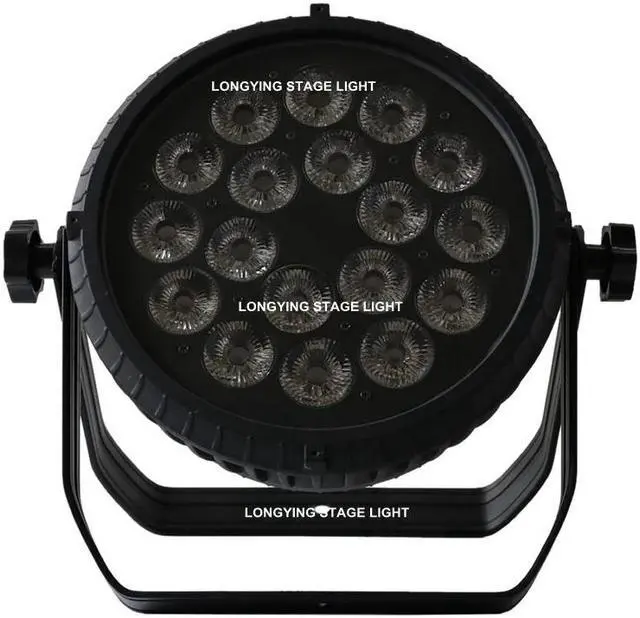 Alt view image 4 of 5 - Shipping 2pcs/lot 18x18W RGBWA UV 6in1 LED DMX512 Par Light LED Indoor Aluminum Black Case DMX512 Professional