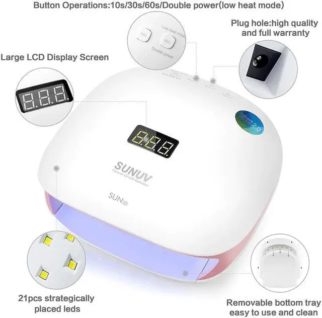 Alt view image 3 of 5 - SUN4S/4 Nail Lamp 48W UV LED Nail Dryer for Curing Gels Polish With Smart Sensor Manicure Nail Art Salon Equipment Brand