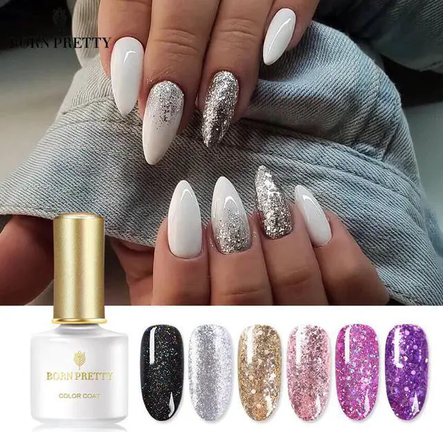 Alt view image 6 of 7 - Holographics Glittery Nail Gel Polish 6ml Shining Sequins Bling Soak Off Nail UV Gel Varnish Need UV LED Lamp Cure