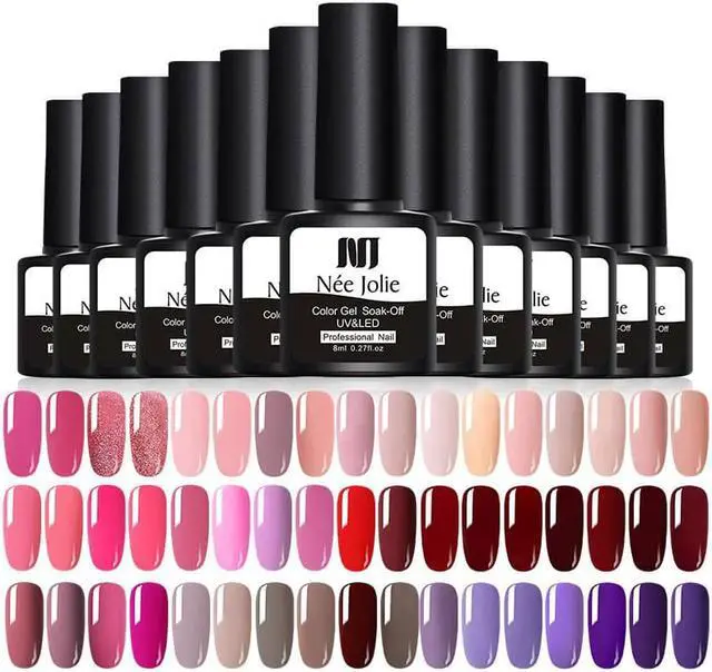 Alt view image 3 of 5 - 4Pcs UV Gel Nail Polish Set 2Pcs Nail Art Paint Gel LED Lamp Soak Off UV Gel Varnish Sparkly Shinning Nail Art Gel