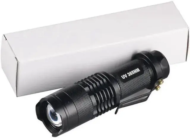Alt view image 3 of 5 - SK68 AA Mini Zoomable UV-Flashlight 365nm 395nm Ultraviolet Light Torch Lamp For Marker Cash,Scorpion Detection
